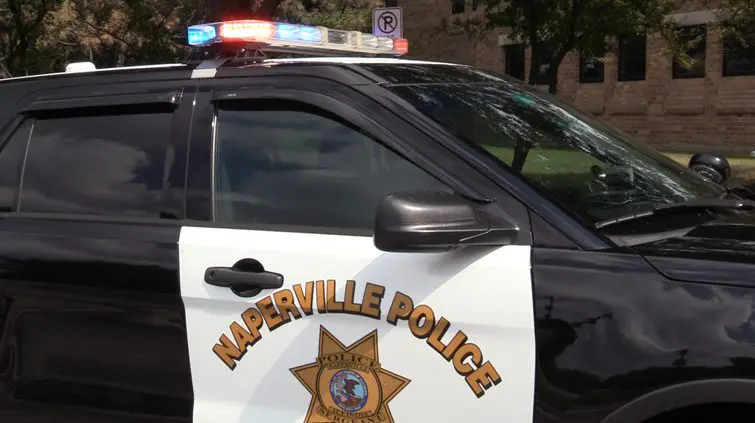 Naperville police car, side view, for story on drug sales, gun possession arrest