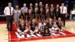 Benet Academy girls volleyball with state trophy