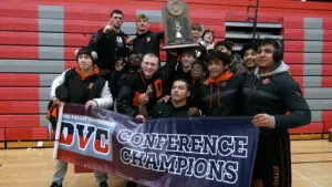 DeKalb with the DVC wrestling crown