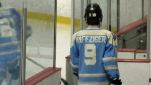 James Naffziger steps onto the ice for Warriors Hockey.