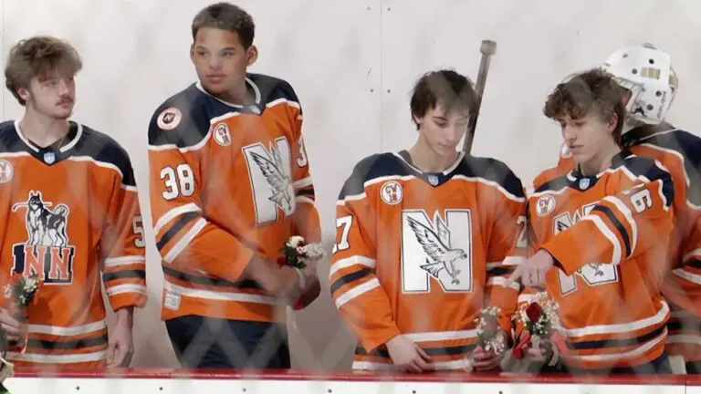 Naperville Hockey Club seniors get ready for Senior Night against Neuqua Valley.