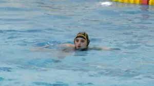 Malini Madiman swims back after scoring.