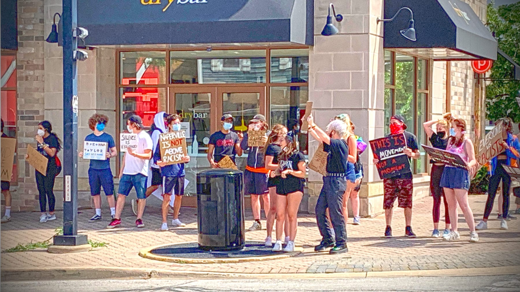 Protests Block Intersection in Downtown Naperville NCTV17