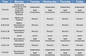 High School Schedule