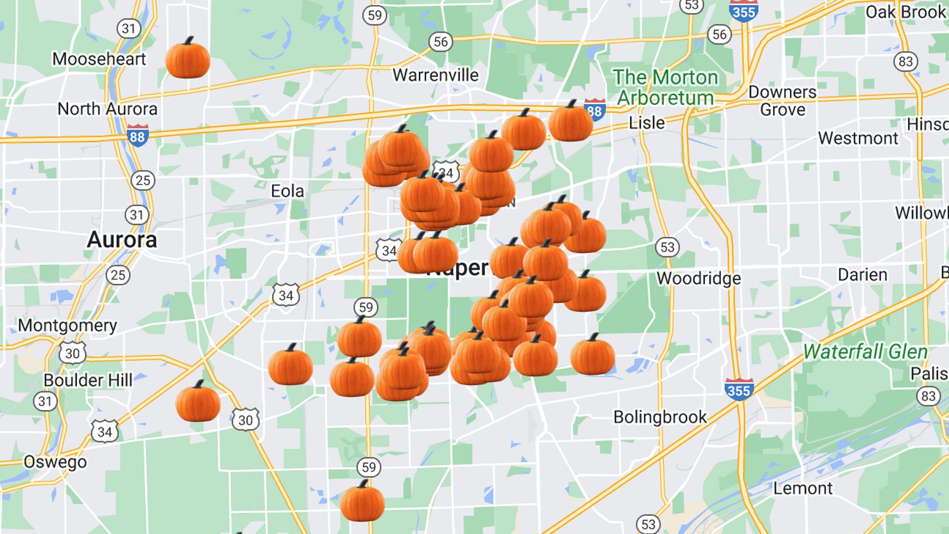 Find Spooktacular Naperville Halloween Displays On Believe House Map 