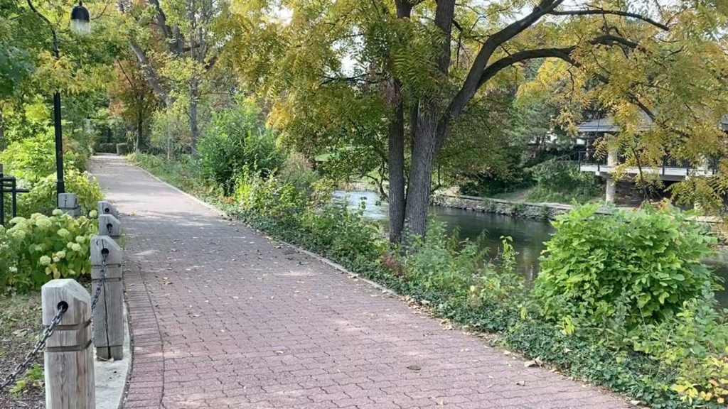 Path on Naperville Riverwalk near where scavenger hunt takes place