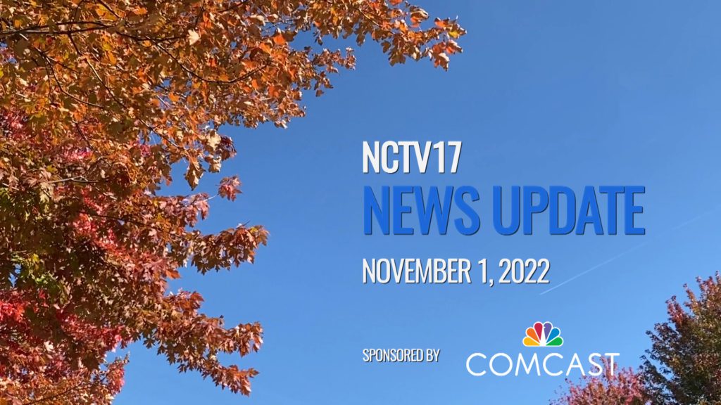 NCTV17 News Update slate for November 1, 2022, red fall leaves in background