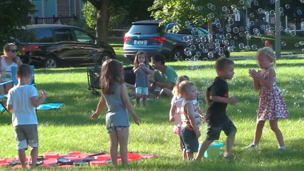 Children playing during the 2022 National Night Out