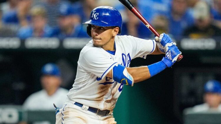 Nicky Lopez batting for the Kansas City Royals