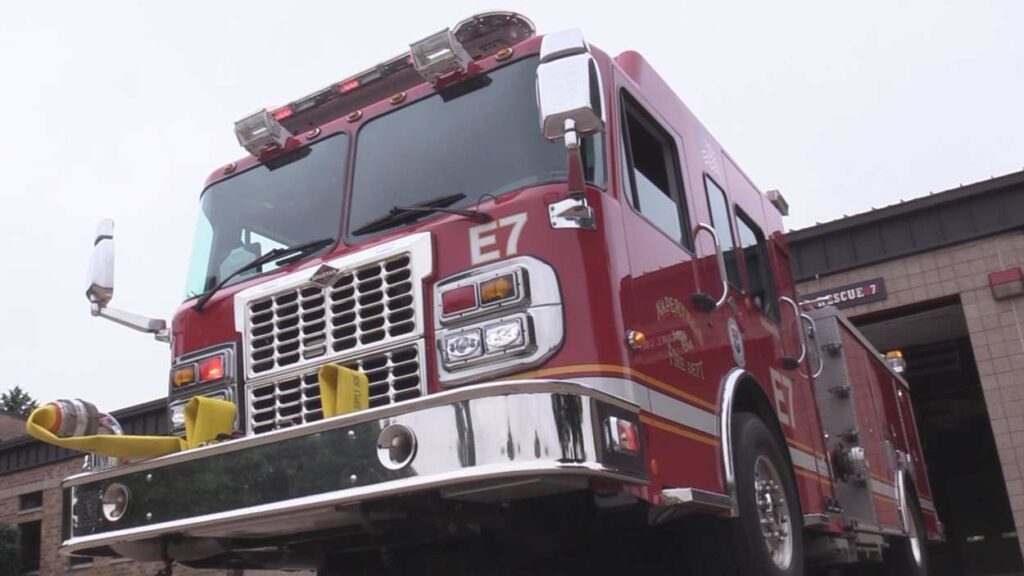 Front of Naperville Fire Department fire truck