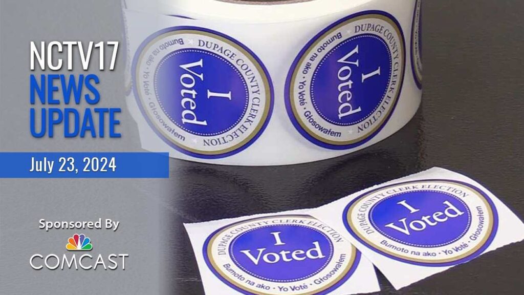 DuPage county voting stickers.