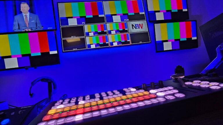 Switcher and monitors in the NCTV17 studio