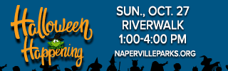 Halloween Happening. Sunday October 27. Riverwalk. Napervilleparks.org