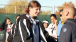 Benet's Clare Lopatka receives her state champion medal.