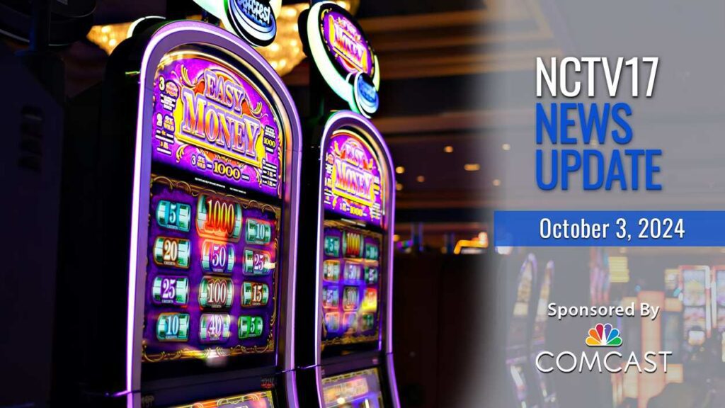 NCTV17 news update for October 3, 2024 with video gaming machines in background