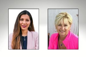 Headshots of Saba Haider and Patty Gustin